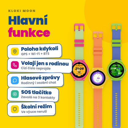 Dětské volací GPS hodinky KLOKI Moon - Modré