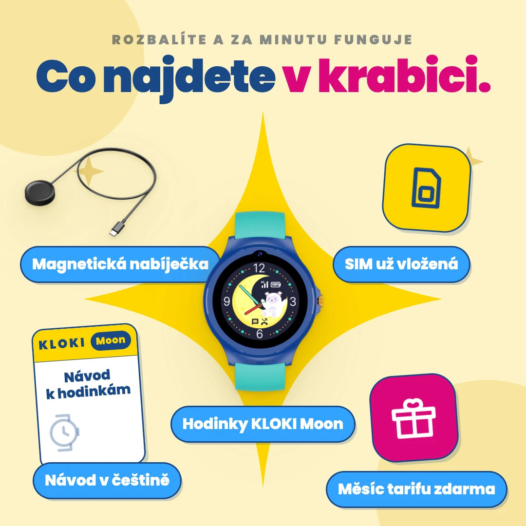 Dětské volací GPS hodinky KLOKI Moon - Modré