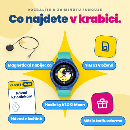 Dětské volací GPS hodinky KLOKI Moon - Modré