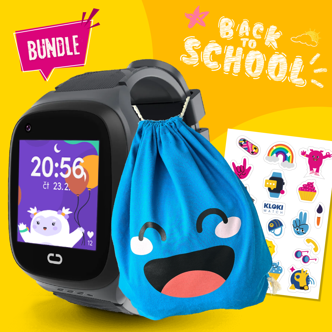 Back to School Bundle: KLOKI Kids' Calling GPS Watch - Black