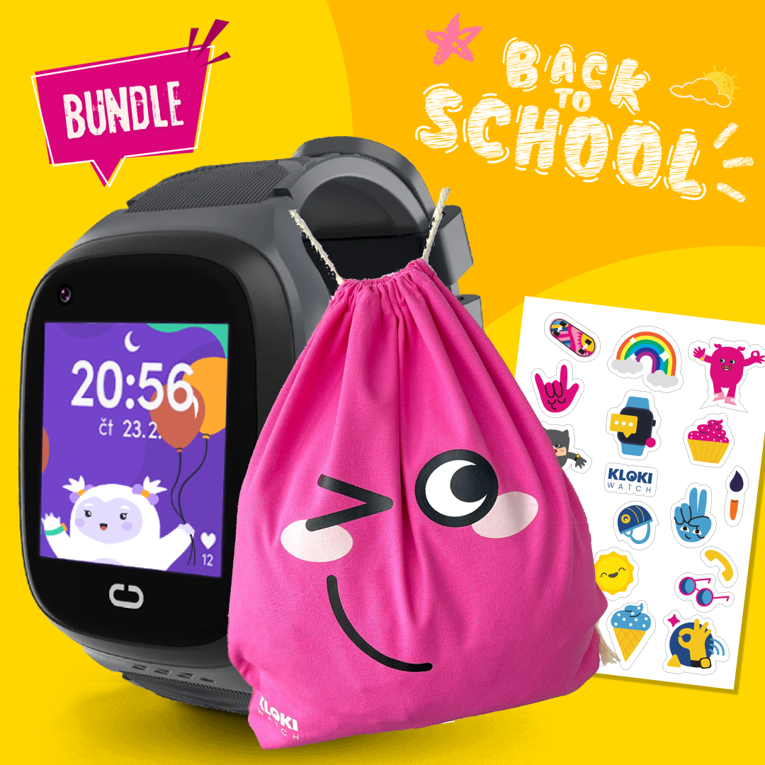 Back to School Bundle: KLOKI Kids' Calling GPS Watch - Black