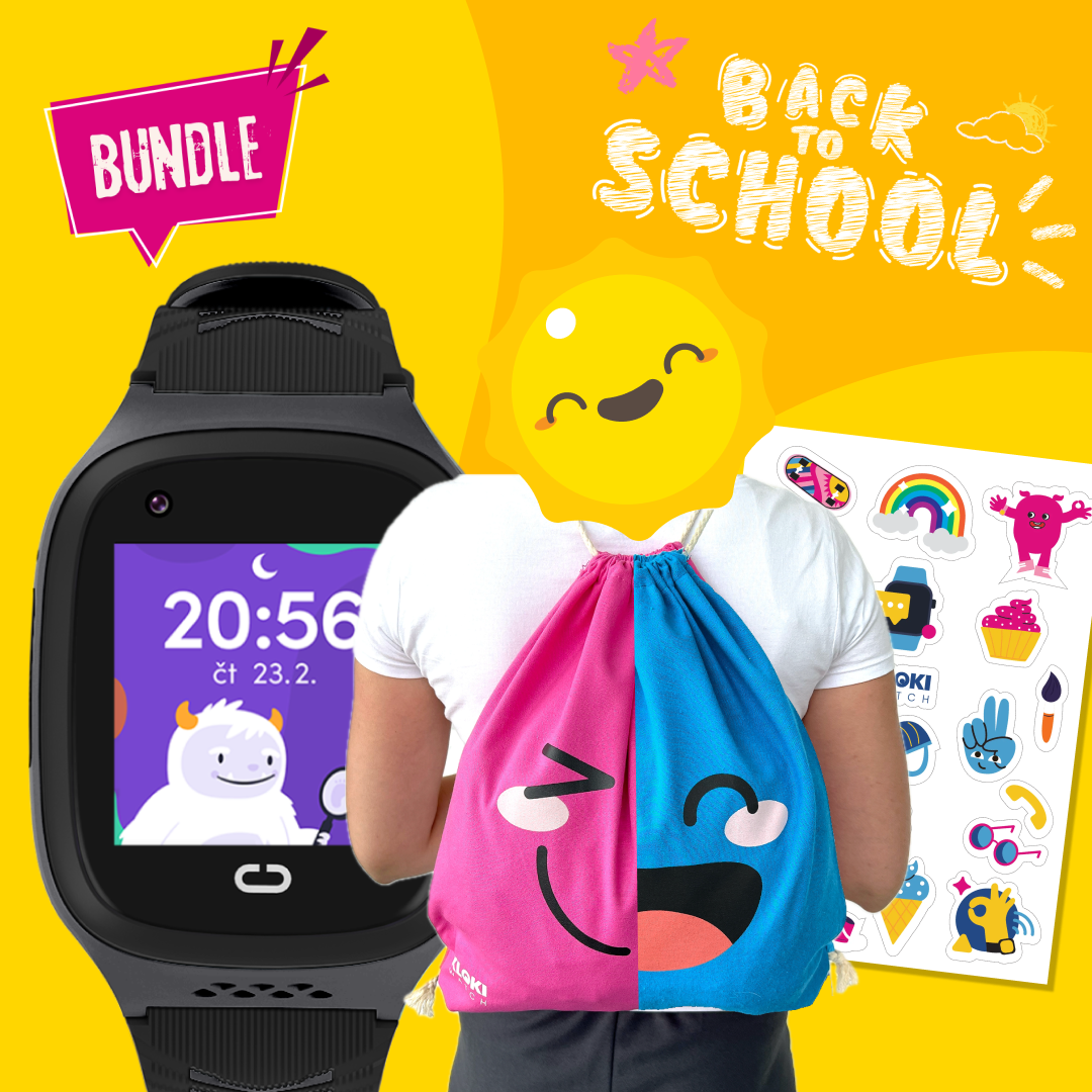 Back to School Bundle: KLOKI Kids' Calling GPS Watch - Black