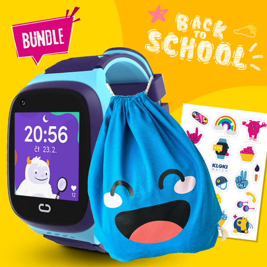 Back to School Balíček: Detské GPS hodinky s volaním KLOKI - Modré