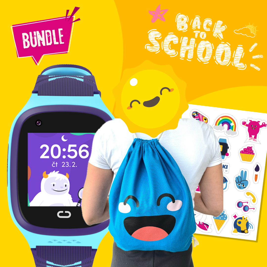 Back to School Balíček: Detské GPS hodinky s volaním KLOKI - Modré