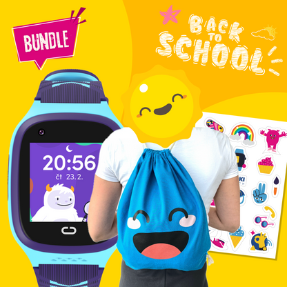 Back to School Balíček: Detské GPS hodinky s volaním KLOKI - Modré
