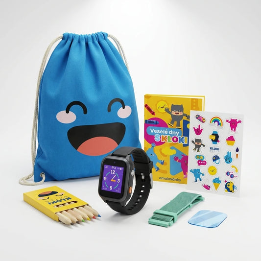 Back to School Balíček MAX: Detské GPS hodinky s volaním KLOKI Star - Čierne