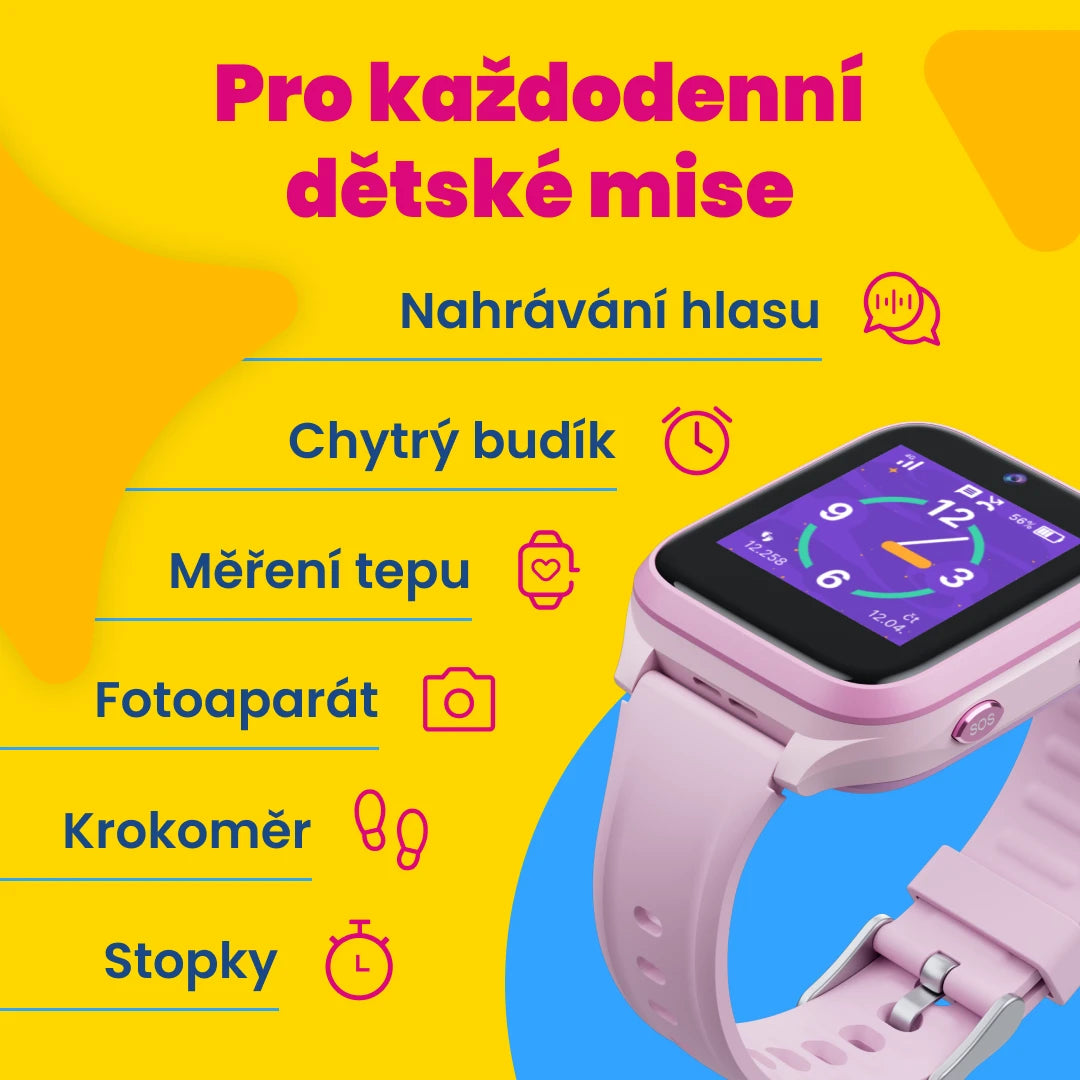 Dětské volací GPS hodinky KLOKI Star - Černé + Dárek