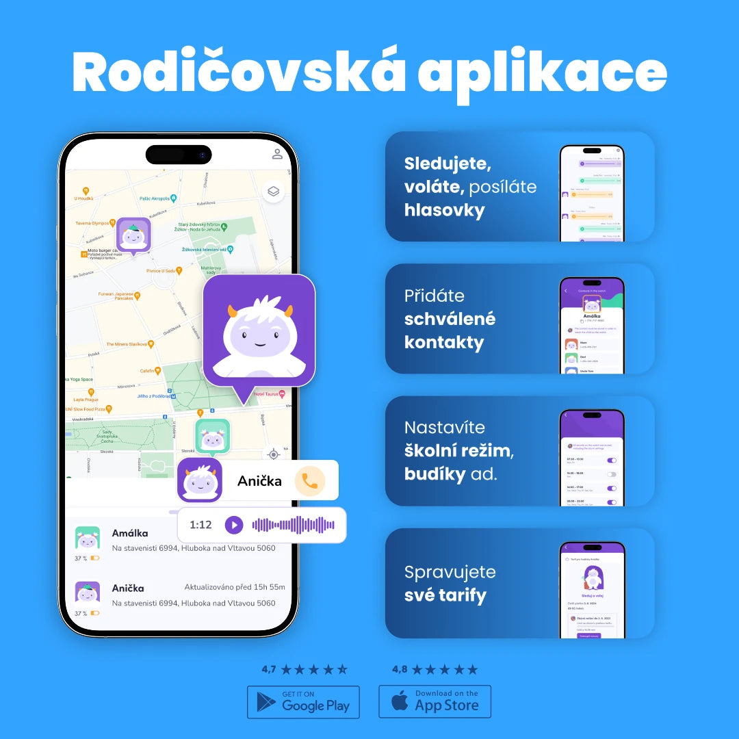 Dětské volací GPS hodinky KLOKI Star - Černé + Dárek