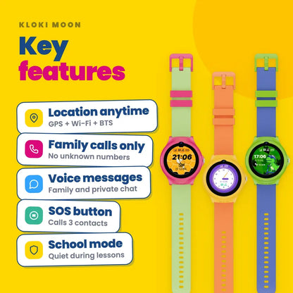 KLOKI Moon Kids GPS Calling Watch - Pink