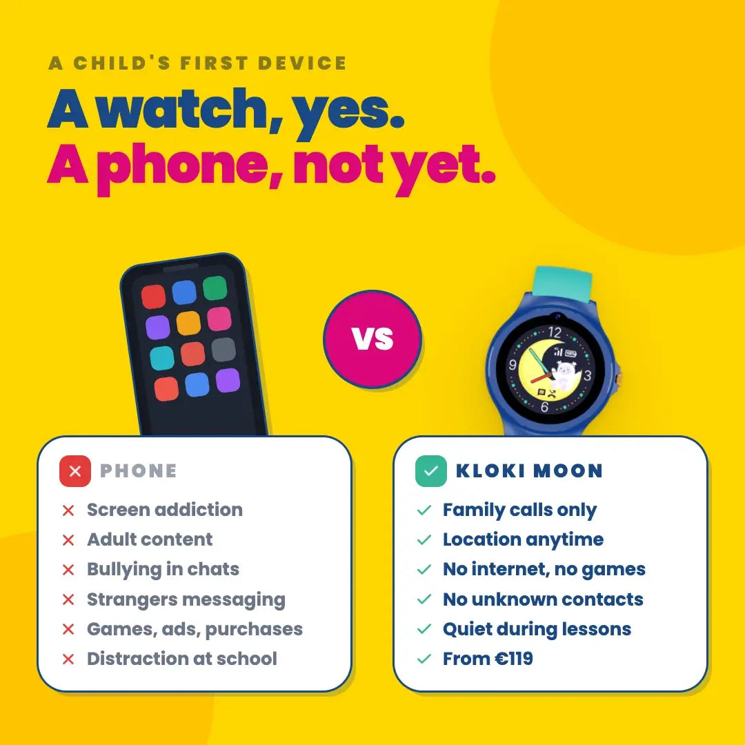 KLOKI Moon Kids GPS Calling Watch - Pink