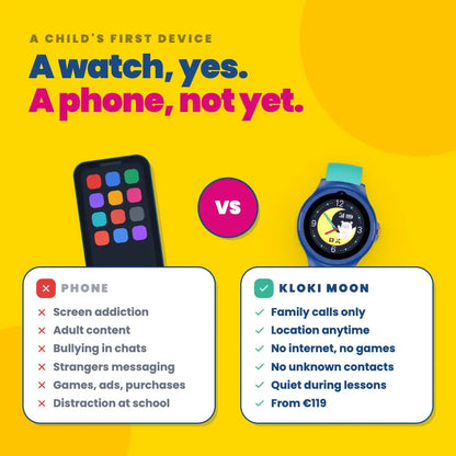 KLOKI Moon Kids GPS Calling Watch - Pink