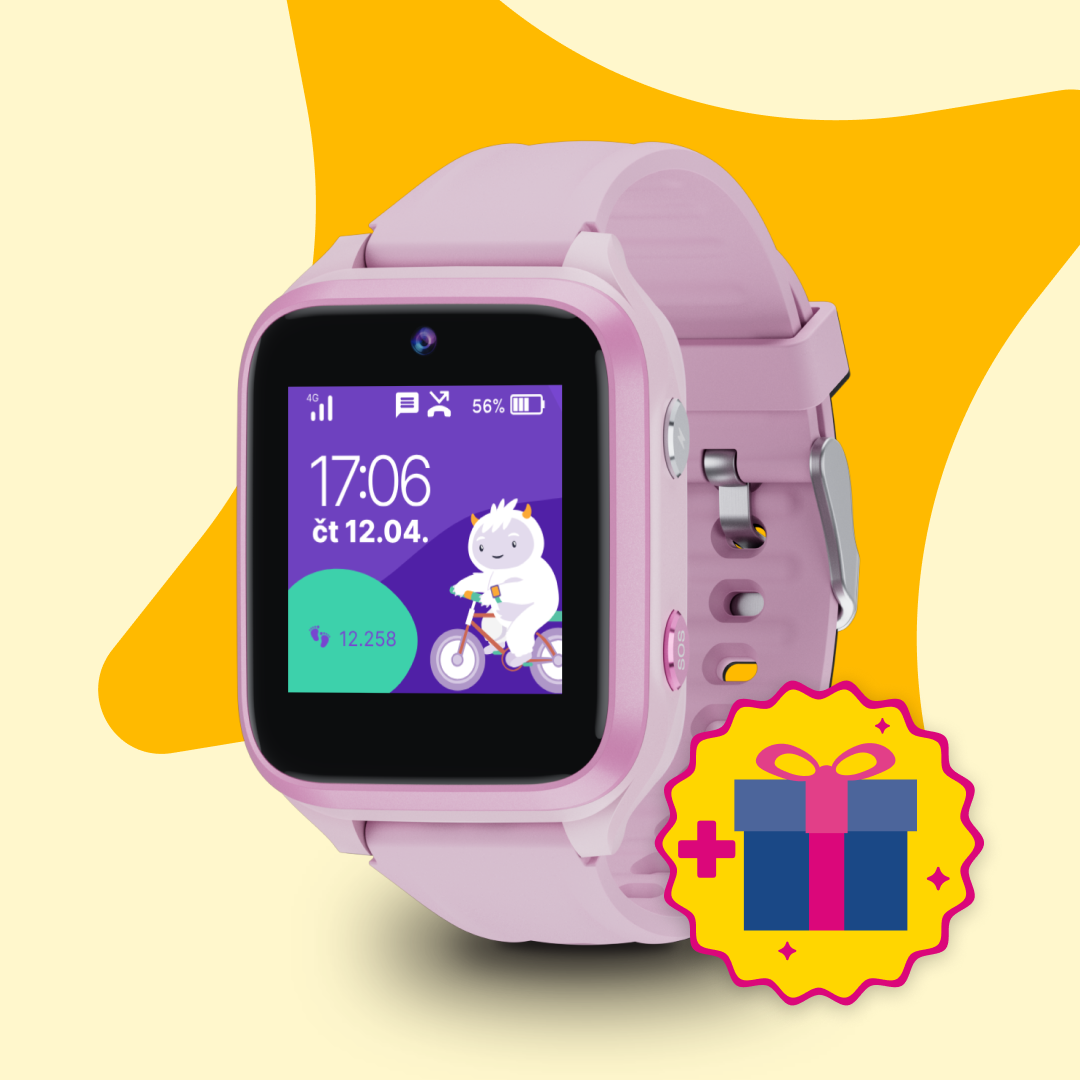 Dětské volací GPS hodinky KLOKI Star - Růžové + Dárek