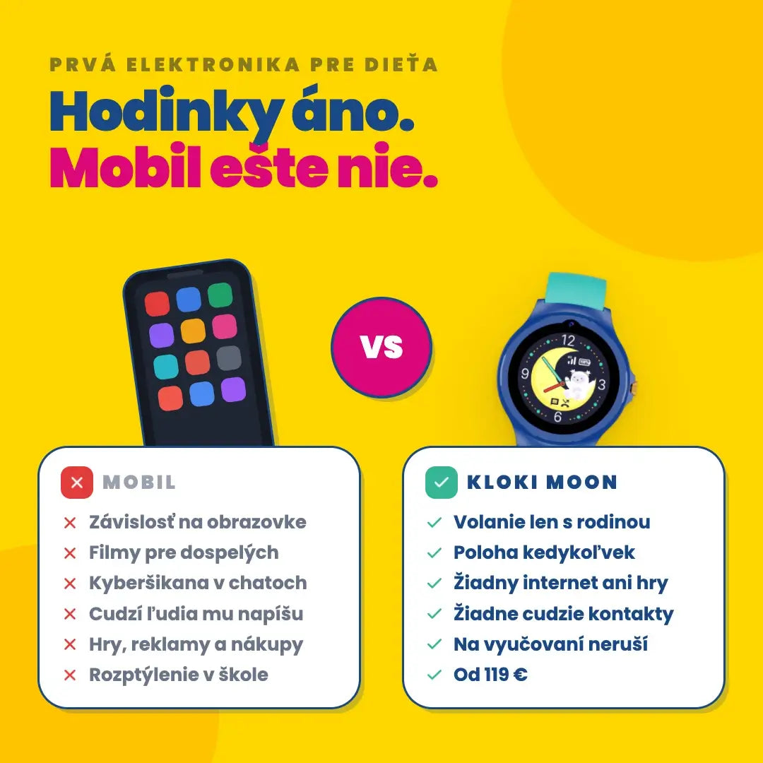 Detské volacie GPS hodinky KLOKI Moon - Ružové