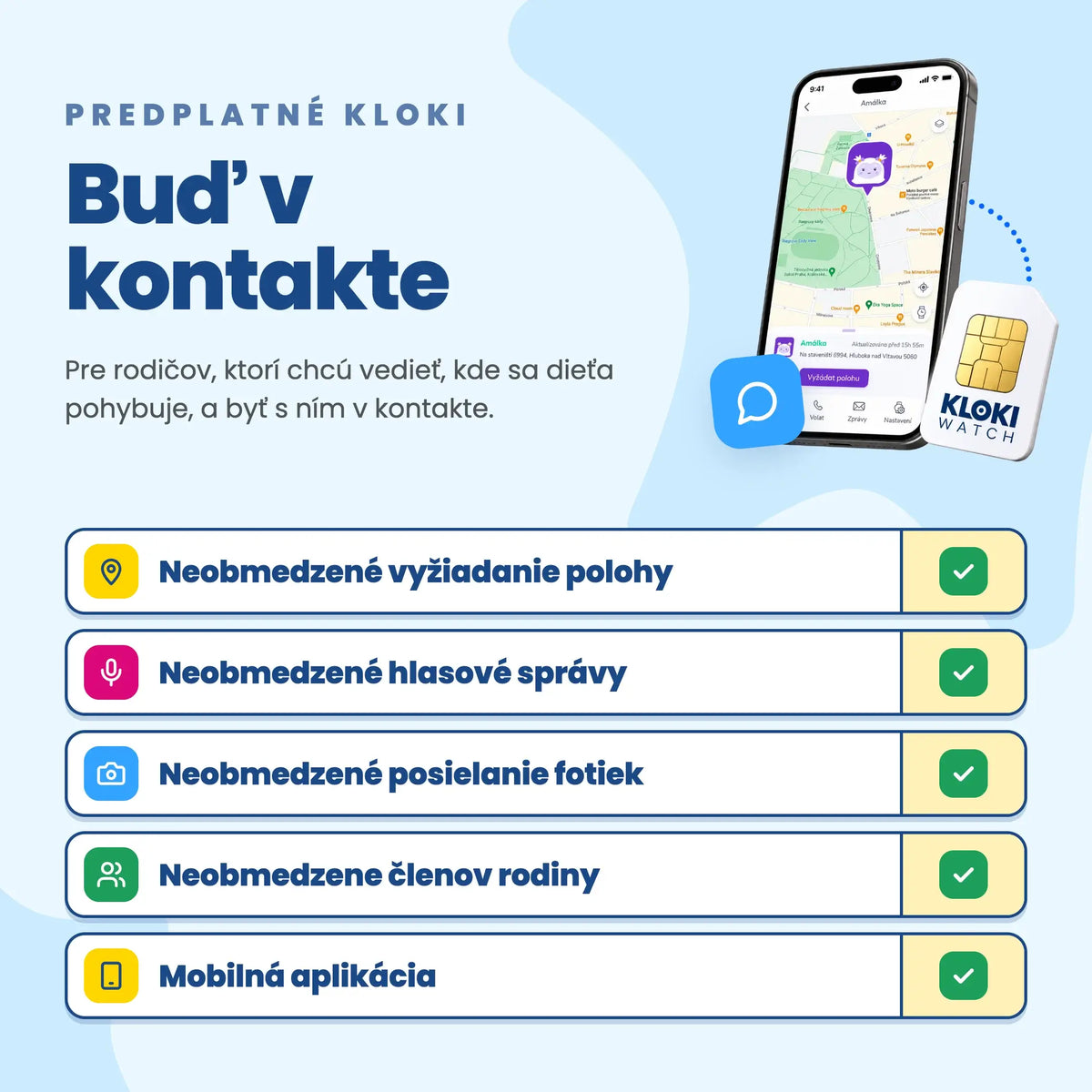 Predplatné KLOKI – Buď v kontakte, čo obsahuje
