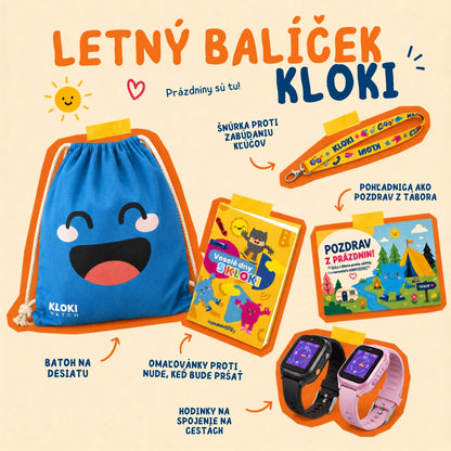 Detské volacie GPS hodinky KLOKI Star - Ružové | Letný balíček