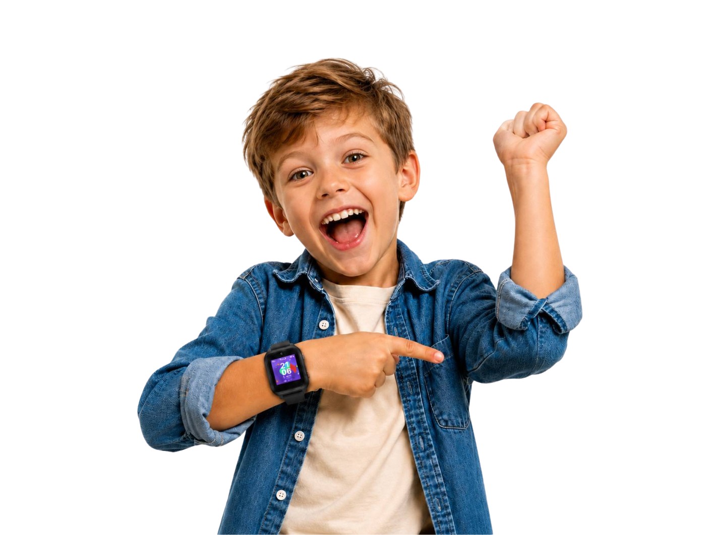 A child wearing a KLOKI watch